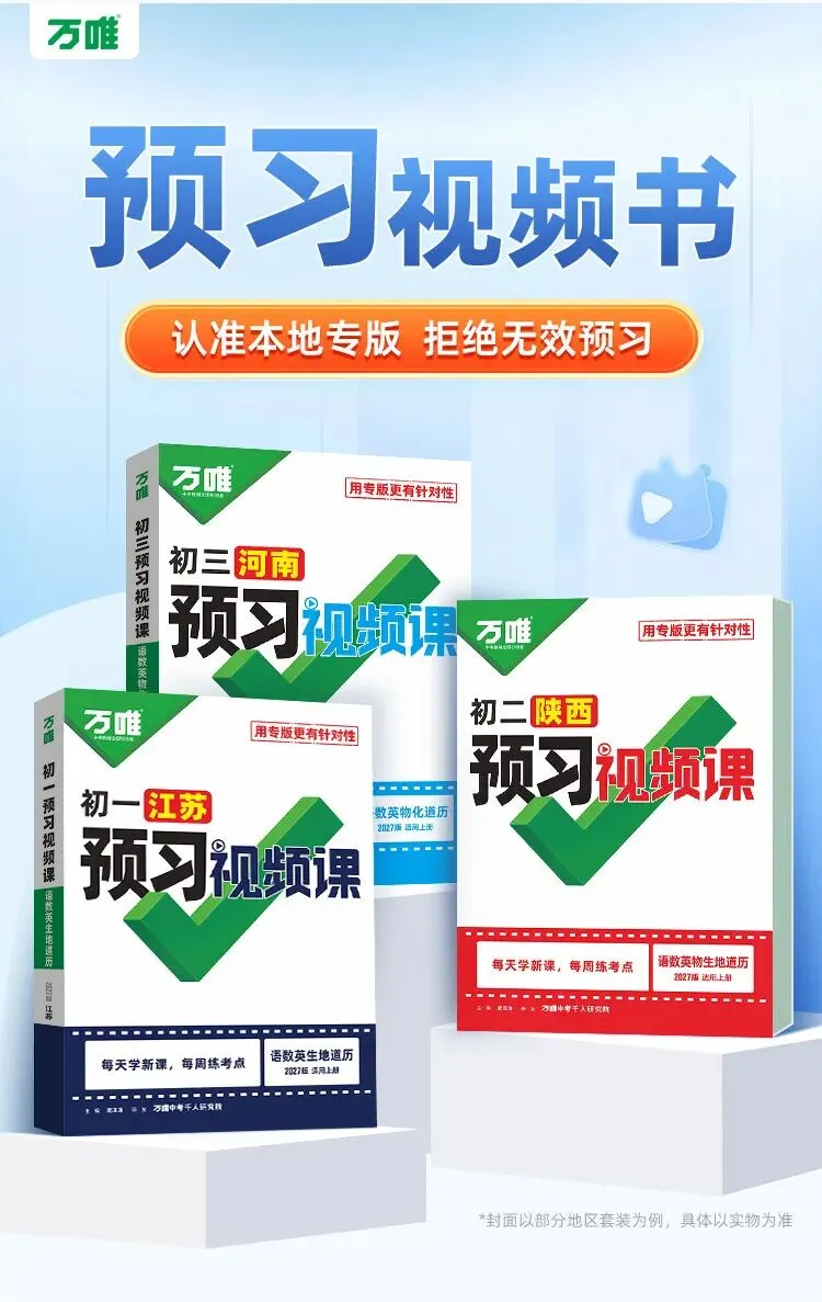 万唯中考视频课 初一语数英全套 人教版同步 暑假预习神器 初中知识大盘点-第9张图片-四季读书网
