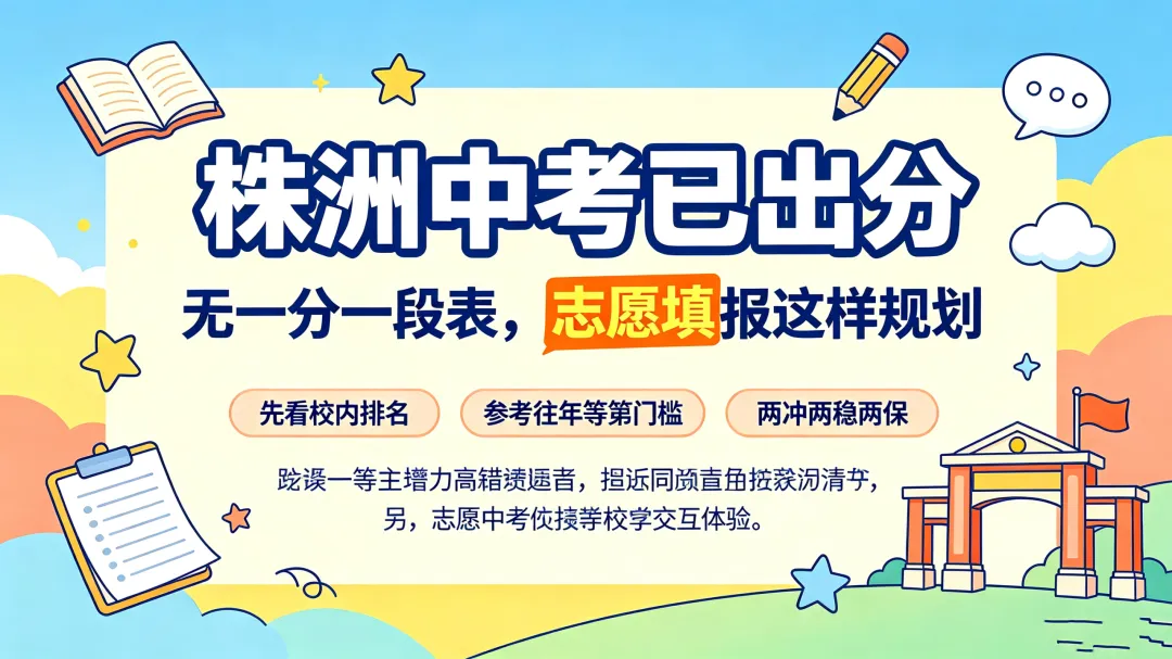 株洲中考已出分!无一分一段 + 等级制计分,志愿填报完整实操方案-第2张图片-四季读书网 株洲中考已出分!无一分一段 + 等级制计分,志愿填报完整实操方案-第2张图片-四季读书网