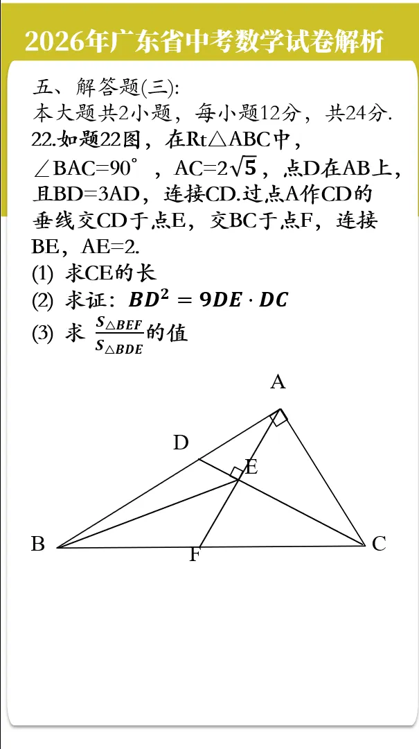2026年广东中考数学试卷解析(试卷+文字解析+视频解析)-第16张图片-四季读书网