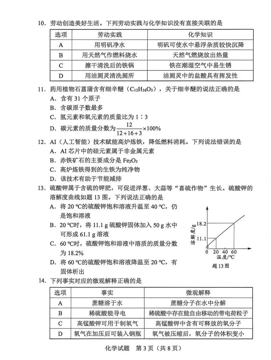 2026年广东省化学中考真题(含答案)-第3张图片-四季读书网