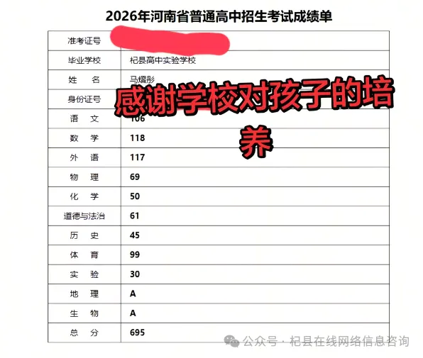 2026杞县中考状元是她!-第1张图片-四季读书网