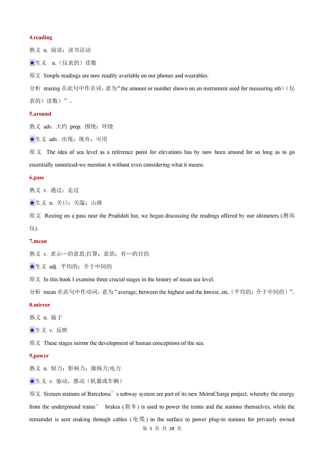 近五年(2026-2022)高考真题熟词生义汇总【默写版+背诵版】-第7张图片-四季读书网