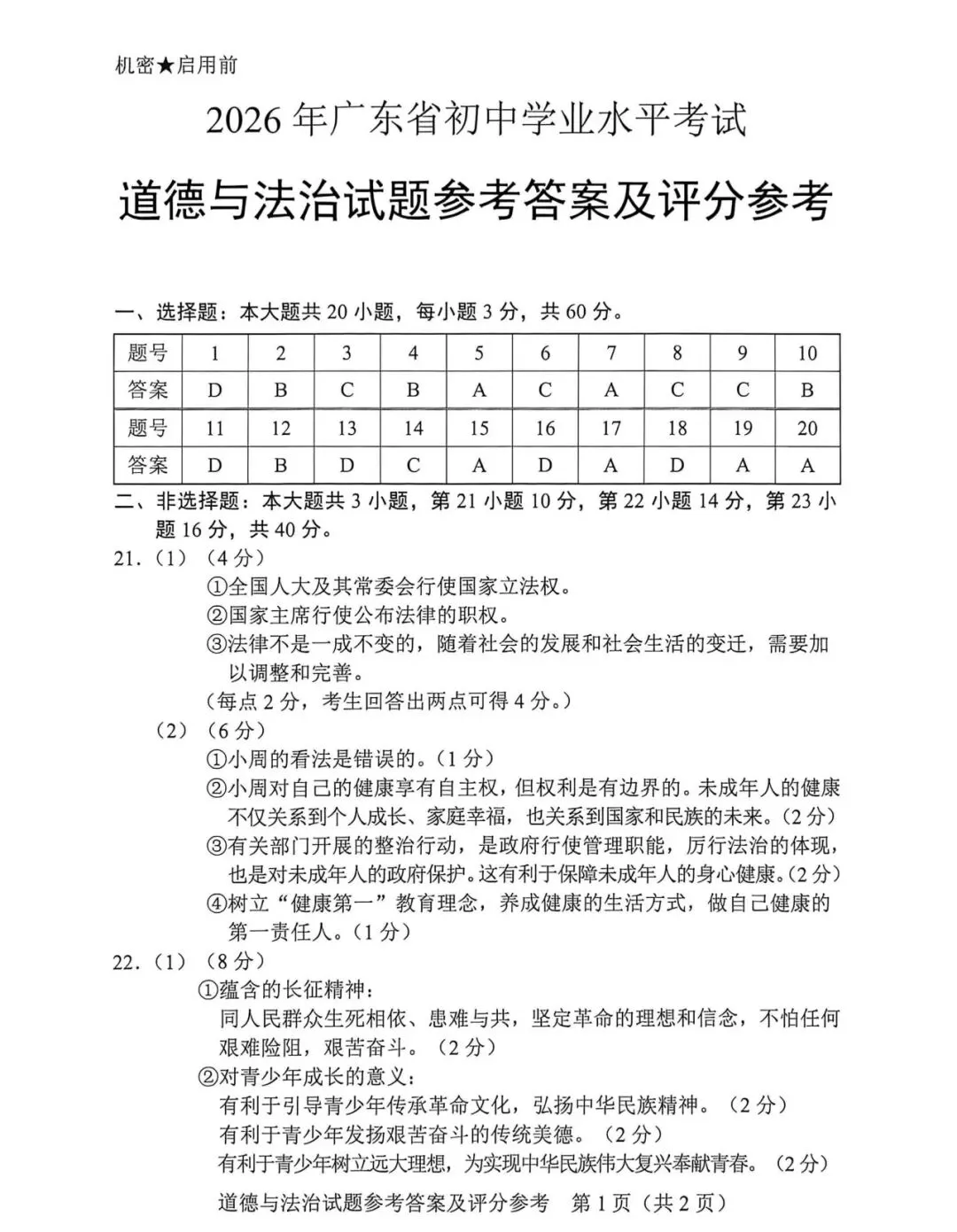 2026年广东省道德与法治中考真题(含答案)-第8张图片-四季读书网