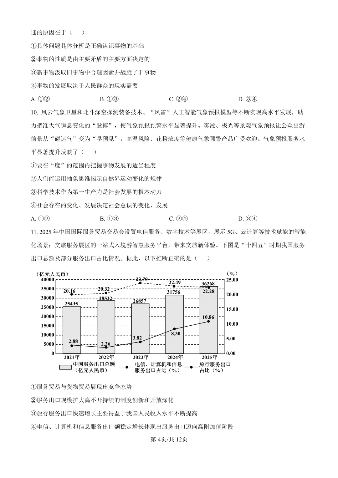 2026山东高考政治真题与答案-第4张图片-四季读书网