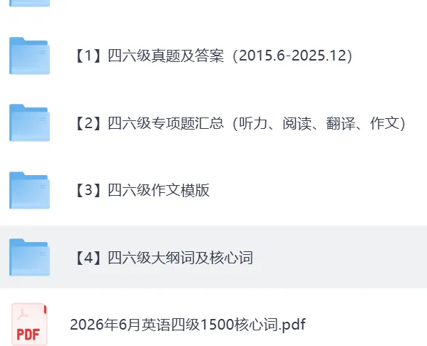 (历年真题)英语四级六级真题,核心词汇(2015~2026)-第4张图片-四季读书网 (历年真题)英语四级六级真题,核心词汇(2015~2026)-第4张图片-四季读书网