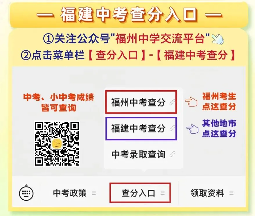 中考查分入口!附2025福州中考投档控制线-第1张图片-四季读书网