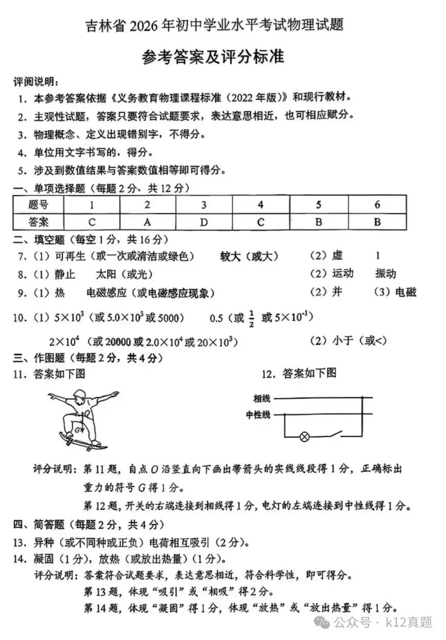 中考真题原卷:吉林省2026年中考全7学科试题(部分学科有答案)-第25张图片-四季读书网 中考真题原卷:吉林省2026年中考全7学科试题(部分学科有答案)-第25张图片-四季读书网