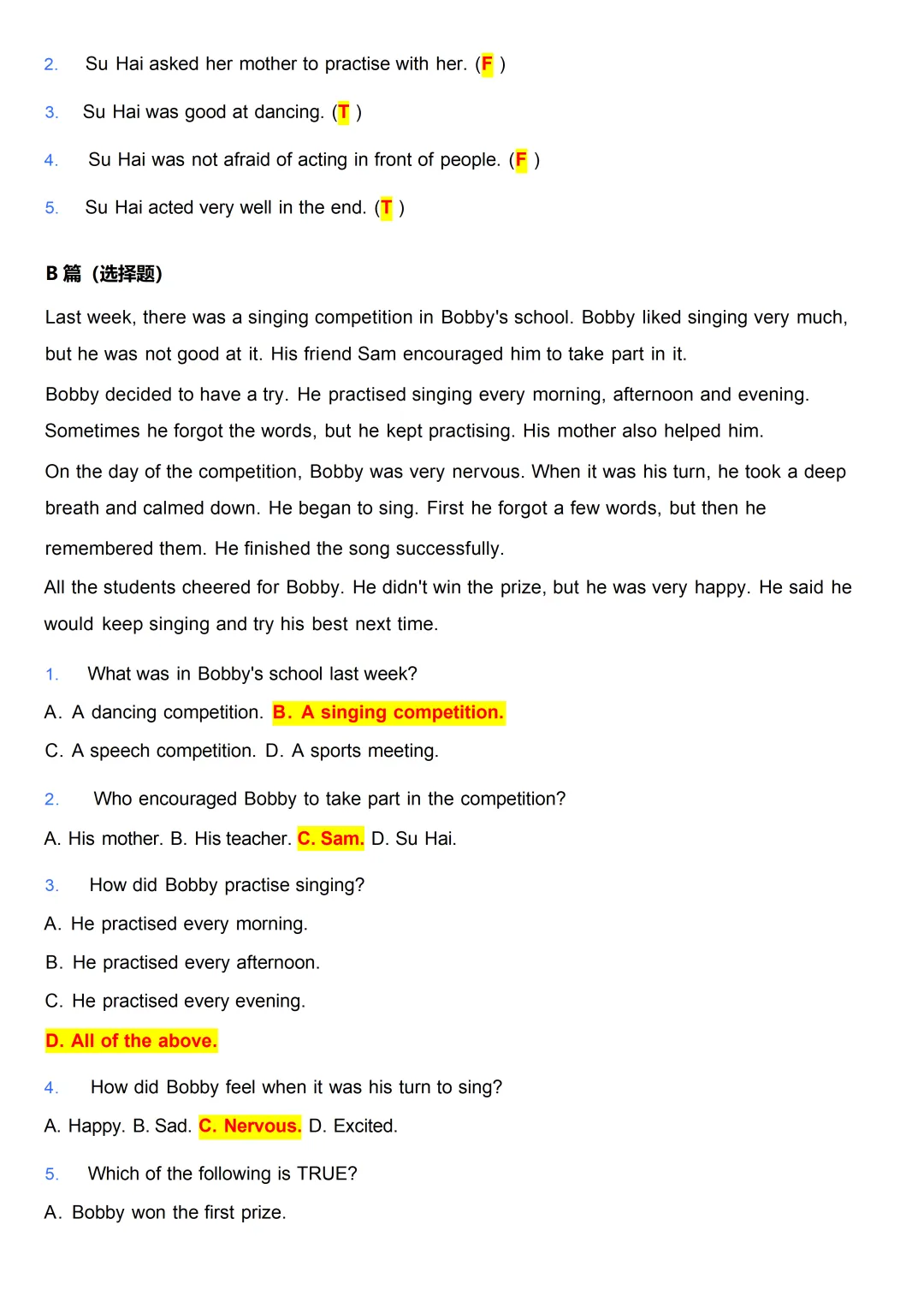 实战自测|新译林六上英语 第一套全单元试卷 + 重难点整理出炉-第9张图片-四季读书网