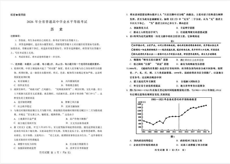 【26年山东省高考真题】2026年山东省高中学业水平等级性考试(全科目)和答案完整版(电子版PDF)-第1张图片-四季读书网 【26年山东省高考真题】2026年山东省高中学业水平等级性考试(全科目)和答案完整版(电子版PDF)-第1张图片-四季读书网