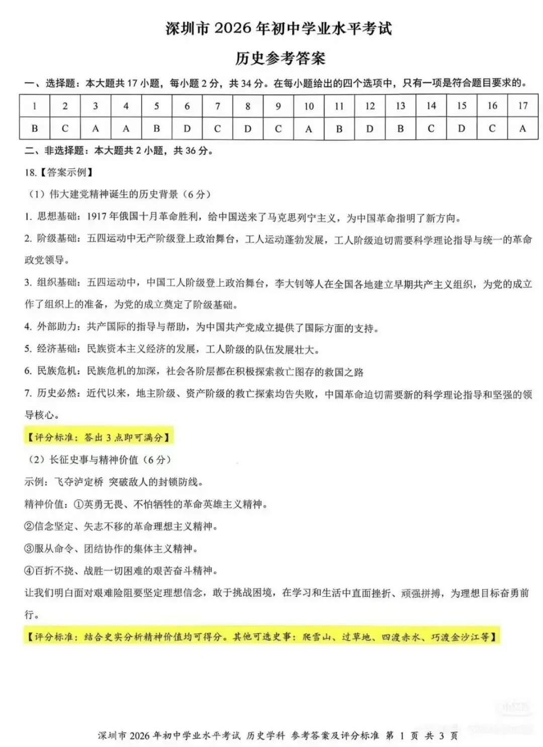 2026年深圳历史中考真题答案-第1张图片-四季读书网