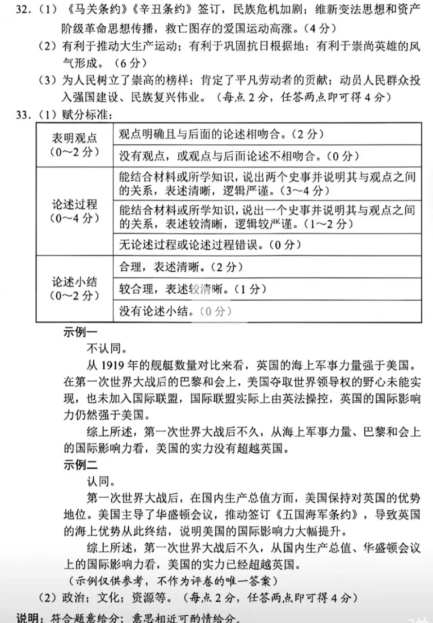 【中考真题】|2026年广东省初中学业水平考试历史试题及参考答案-第11张图片-四季读书网