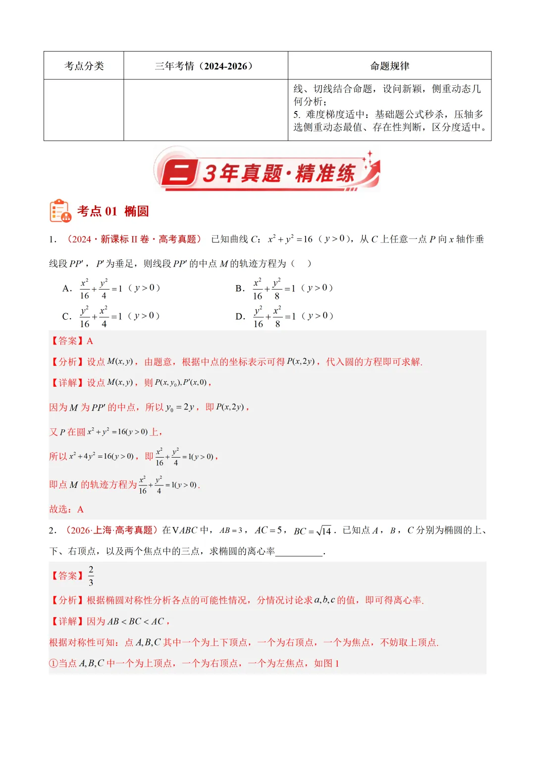 近3年(2024-2026)高考数学真题分类汇编(全国通用)【共12专题】-第13张图片-四季读书网