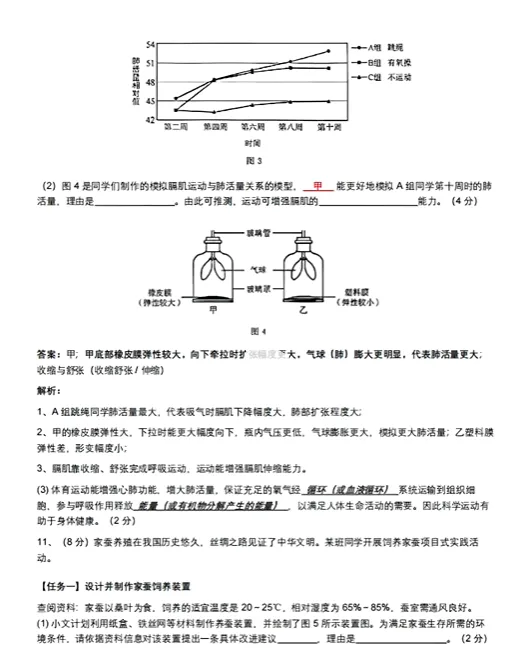 2026年内蒙古中考生物试卷参考答案-第4张图片-四季读书网