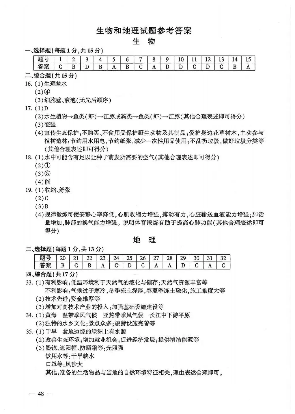 2026连云港“中考”地理生物试题与答案-第7张图片-四季读书网