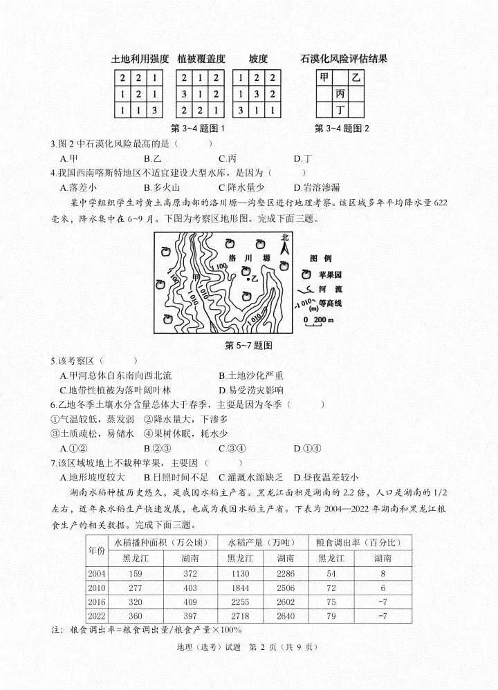 【地理热点|真题】2026年6月浙江省高考地理真题及答案-第3张图片-四季读书网 【地理热点|真题】2026年6月浙江省高考地理真题及答案-第3张图片-四季读书网