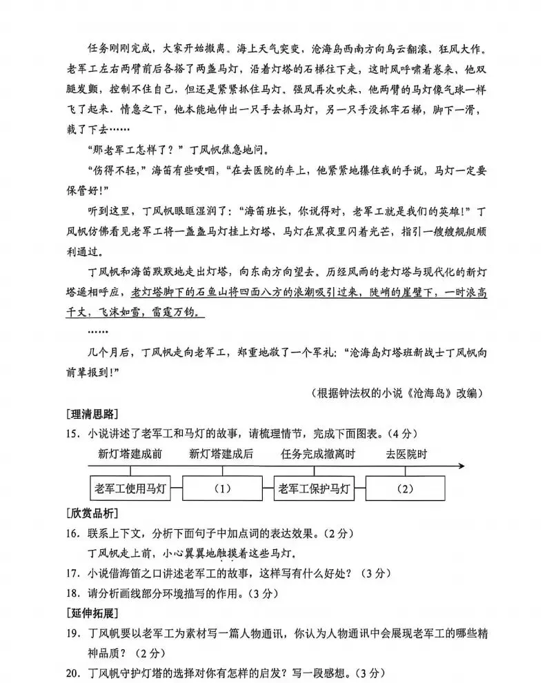 2026年中考真题:河北省初中学业水平考试语文试题及参考答案-第7张图片-四季读书网 2026年中考真题:河北省初中学业水平考试语文试题及参考答案-第7张图片-四季读书网