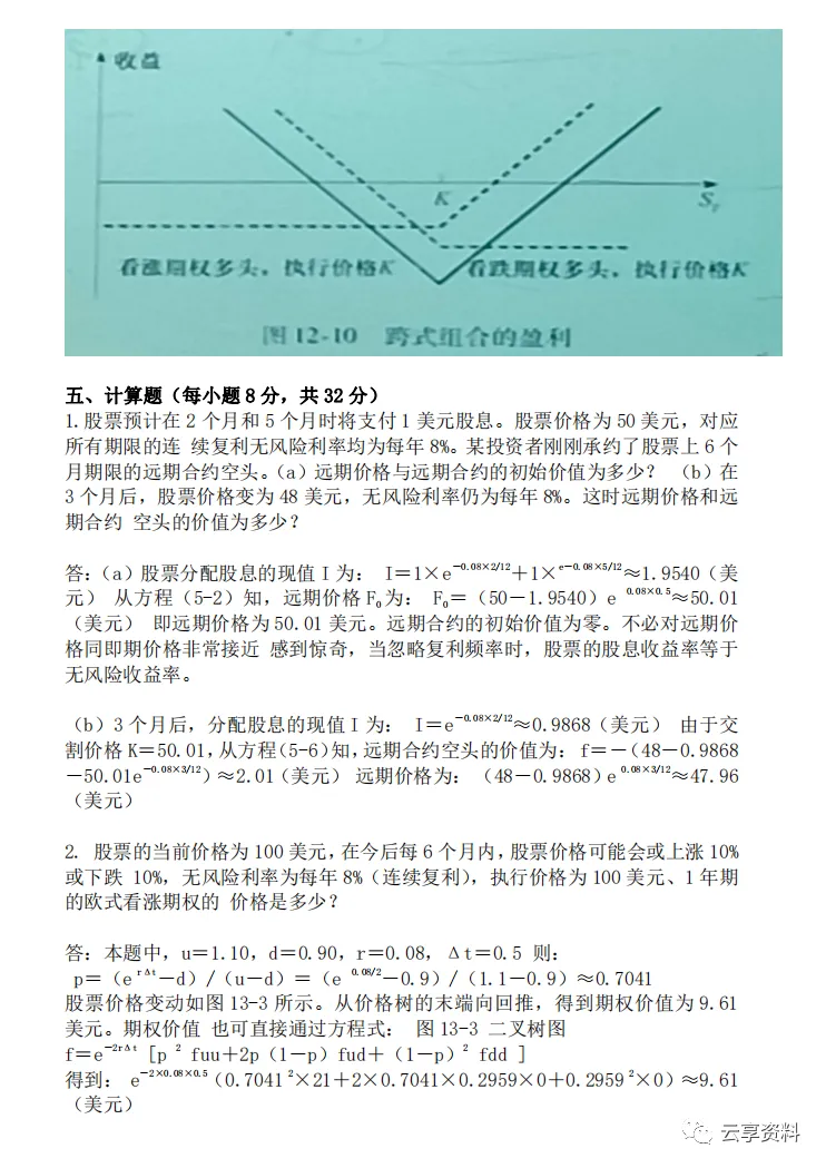 期权期货往年期末试卷整理-第4张图片-四季读书网