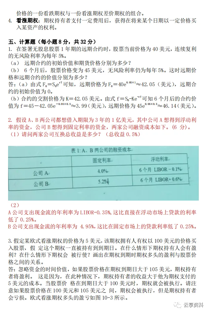期权期货往年期末试卷整理-第8张图片-四季读书网