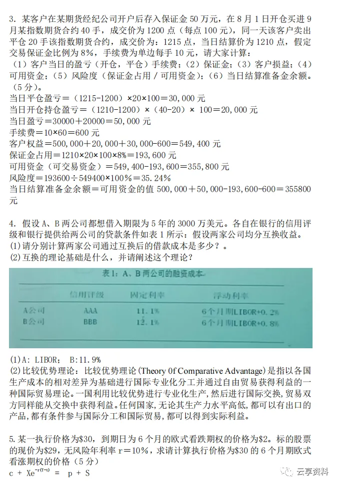 期权期货往年期末试卷整理-第15张图片-四季读书网