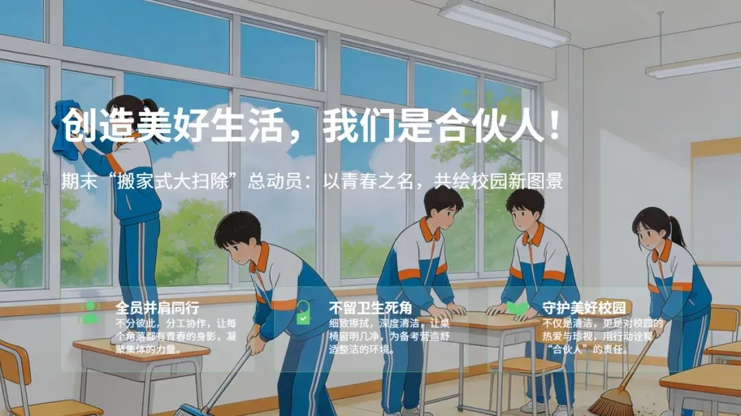 劳动砺心智,洁净助中考——我校期末“搬家式”大扫除活动践行“做美好生活合伙人”理念-第23张图片-四季读书网 劳动砺心智,洁净助中考——我校期末“搬家式”大扫除活动践行“做美好生活合伙人”理念-第23张图片-四季读书网