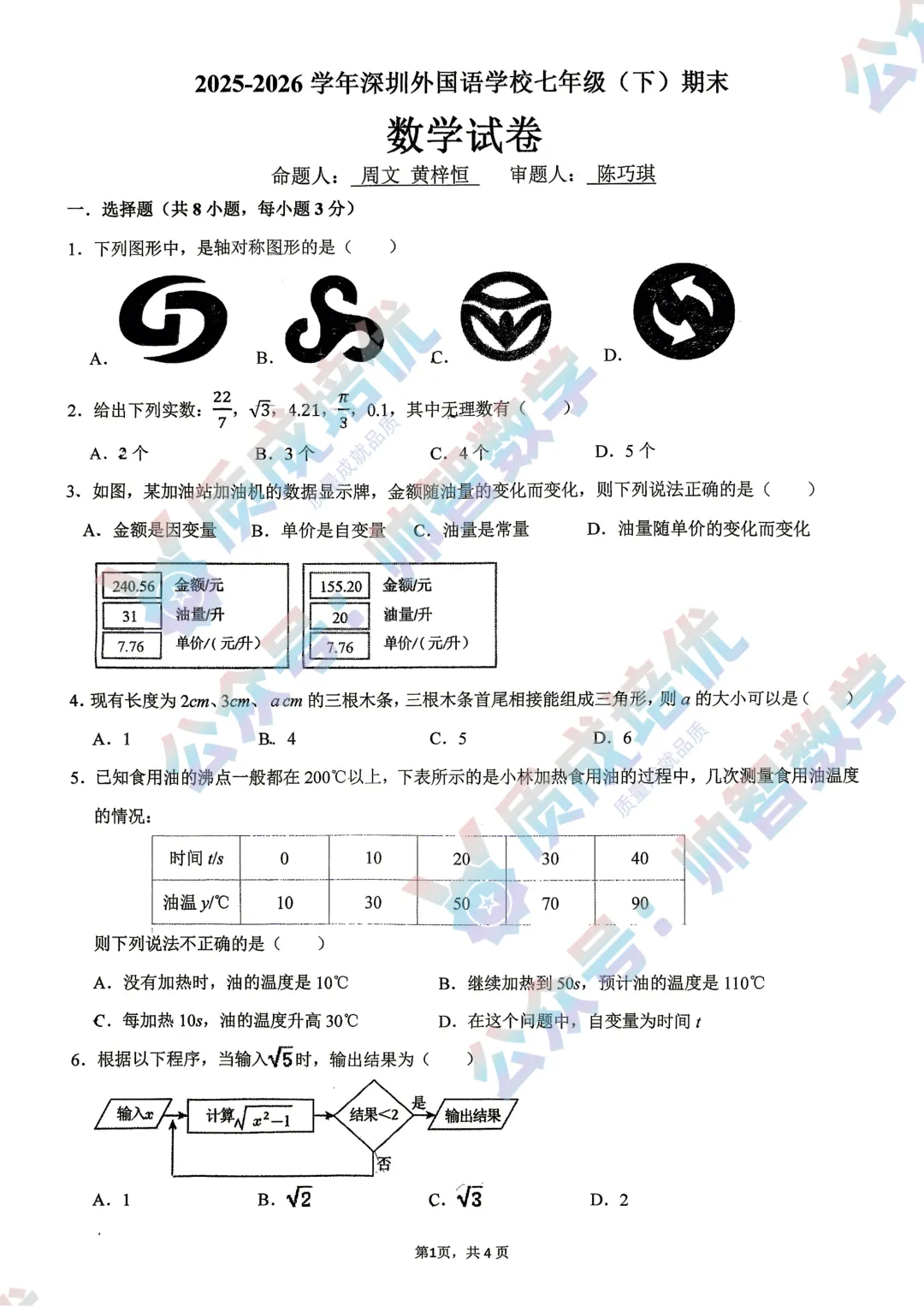 最新!深外初一期末数学真题解析出炉!-第1张图片-四季读书网