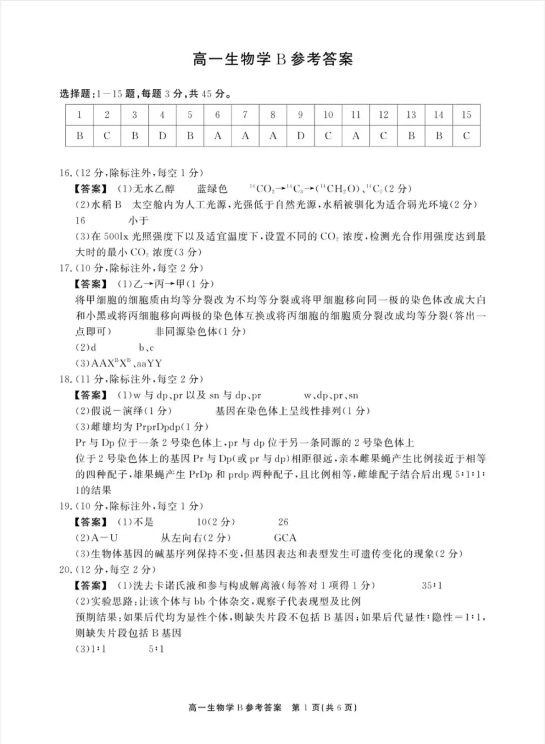 2026年春学期高一期末试卷(必修一到必修二第5章)-第7张图片-四季读书网