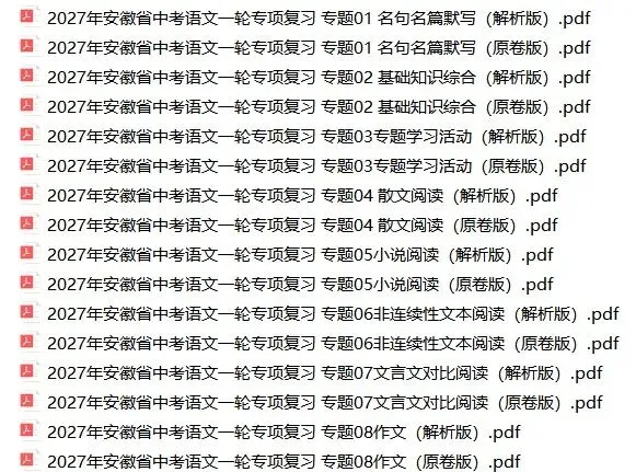2027年安徽省中考语文一轮专项复习(附解析)-第1张图片-四季读书网