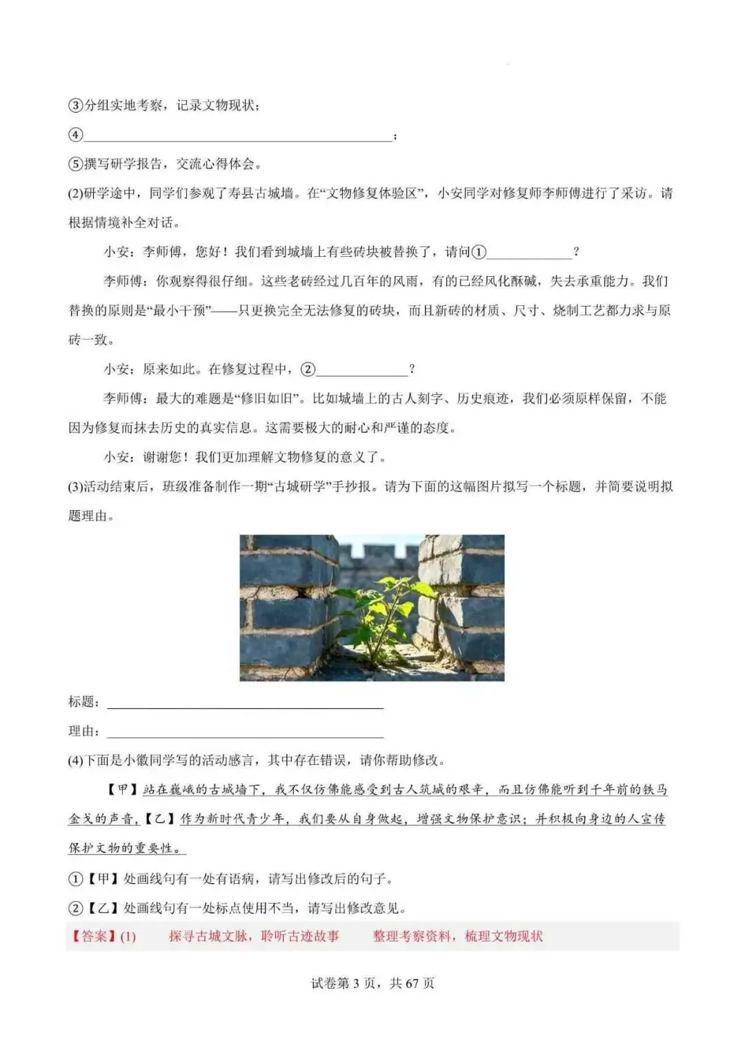 2027年安徽省中考语文一轮专项复习(附解析)-第7张图片-四季读书网
