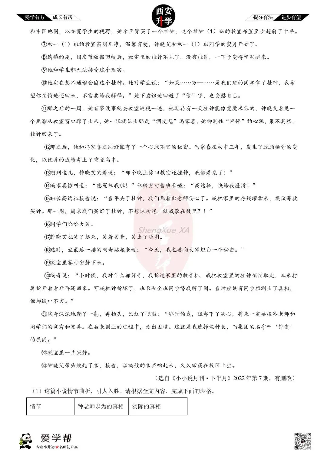 【西安升学 名校初一 往年真题 】七年级上学期第一次月考:铁一中(辅轮中学)~语文(含答案解析)-第4张图片-四季读书网
