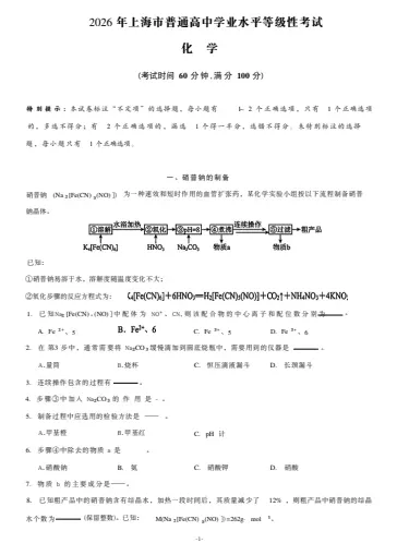 2026年【上海市高考真题】高中学业水平等级性考试(全科目)和答案完整免费版(电子版PDF)-第3张图片-四季读书网 2026年【上海市高考真题】高中学业水平等级性考试(全科目)和答案完整免费版(电子版PDF)-第3张图片-四季读书网