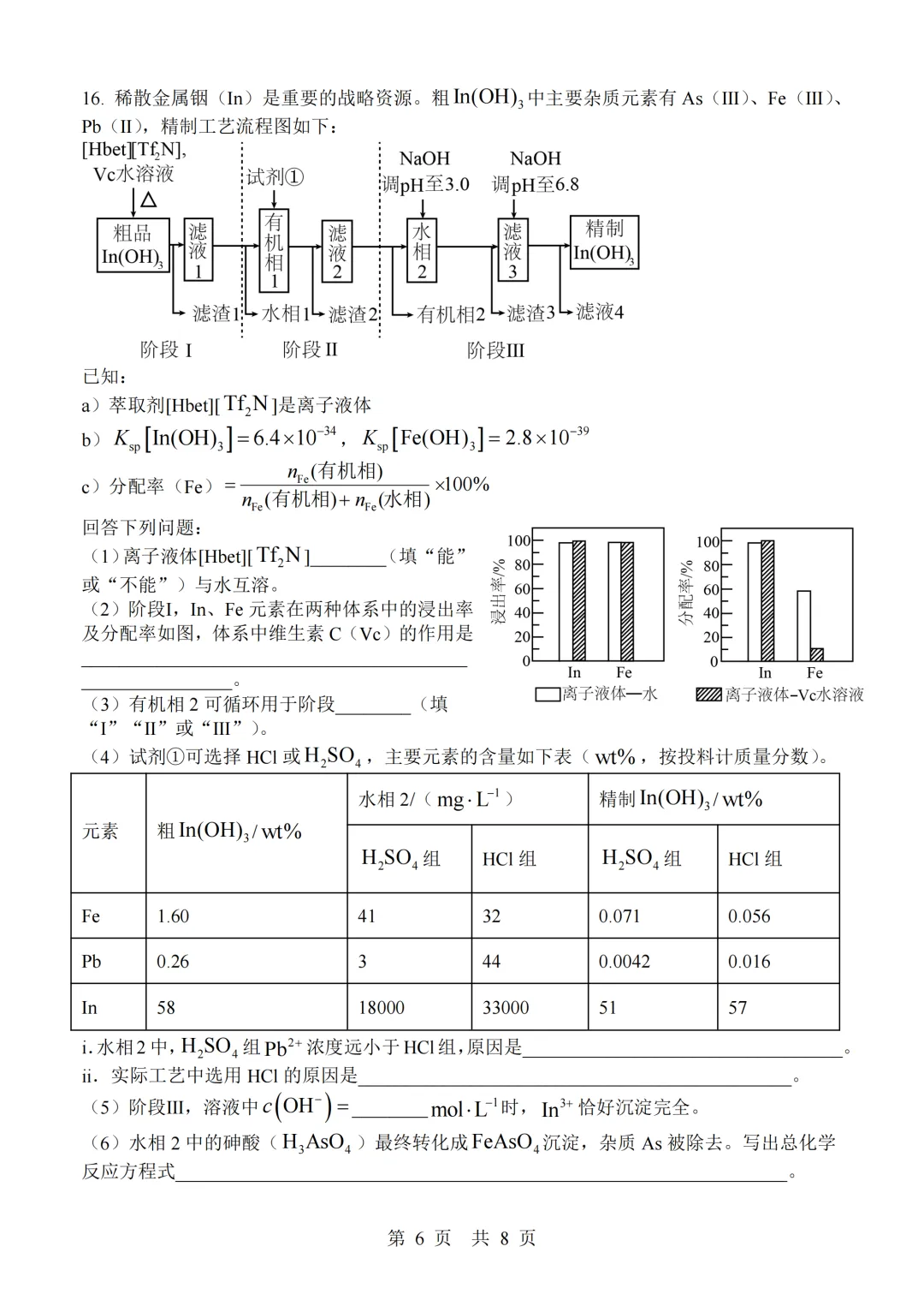 2026年高考江西卷化学高考真题(精排版)-第6张图片-四季读书网 2026年高考江西卷化学高考真题(精排版)-第6张图片-四季读书网