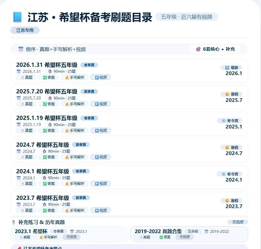 江苏希望杯备考刷题往届真题视频讲解(视频讲解26年最新真题已更新)-第1张图片-四季读书网 江苏希望杯备考刷题往届真题视频讲解(视频讲解26年最新真题已更新)-第1张图片-四季读书网