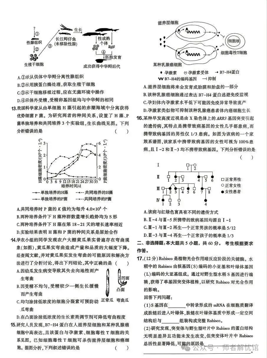 2026广东高考生物真题逐题详解+溯源 +考情+考点总结(收藏)-第36张图片-四季读书网 2026广东高考生物真题逐题详解+溯源 +考情+考点总结(收藏)-第36张图片-四季读书网