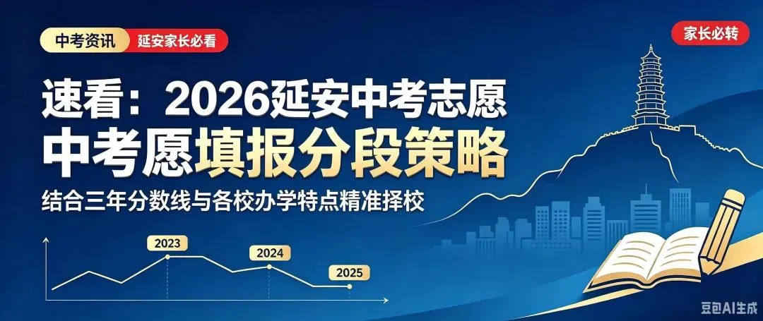 速看!2026延安中考志愿填报分段策略:结合三年分数线与各校办学特点精准择校-第1张图片-四季读书网 速看!2026延安中考志愿填报分段策略:结合三年分数线与各校办学特点精准择校-第1张图片-四季读书网