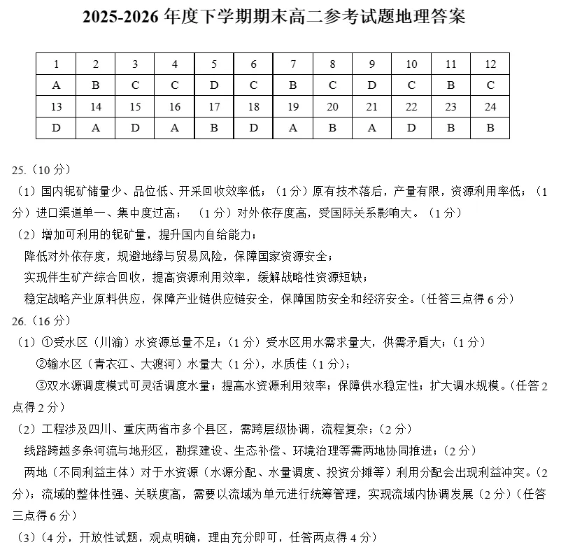 更新!泉州2026高二下期末考9科试卷+答案!-第20张图片-四季读书网 更新!泉州2026高二下期末考9科试卷+答案!-第20张图片-四季读书网