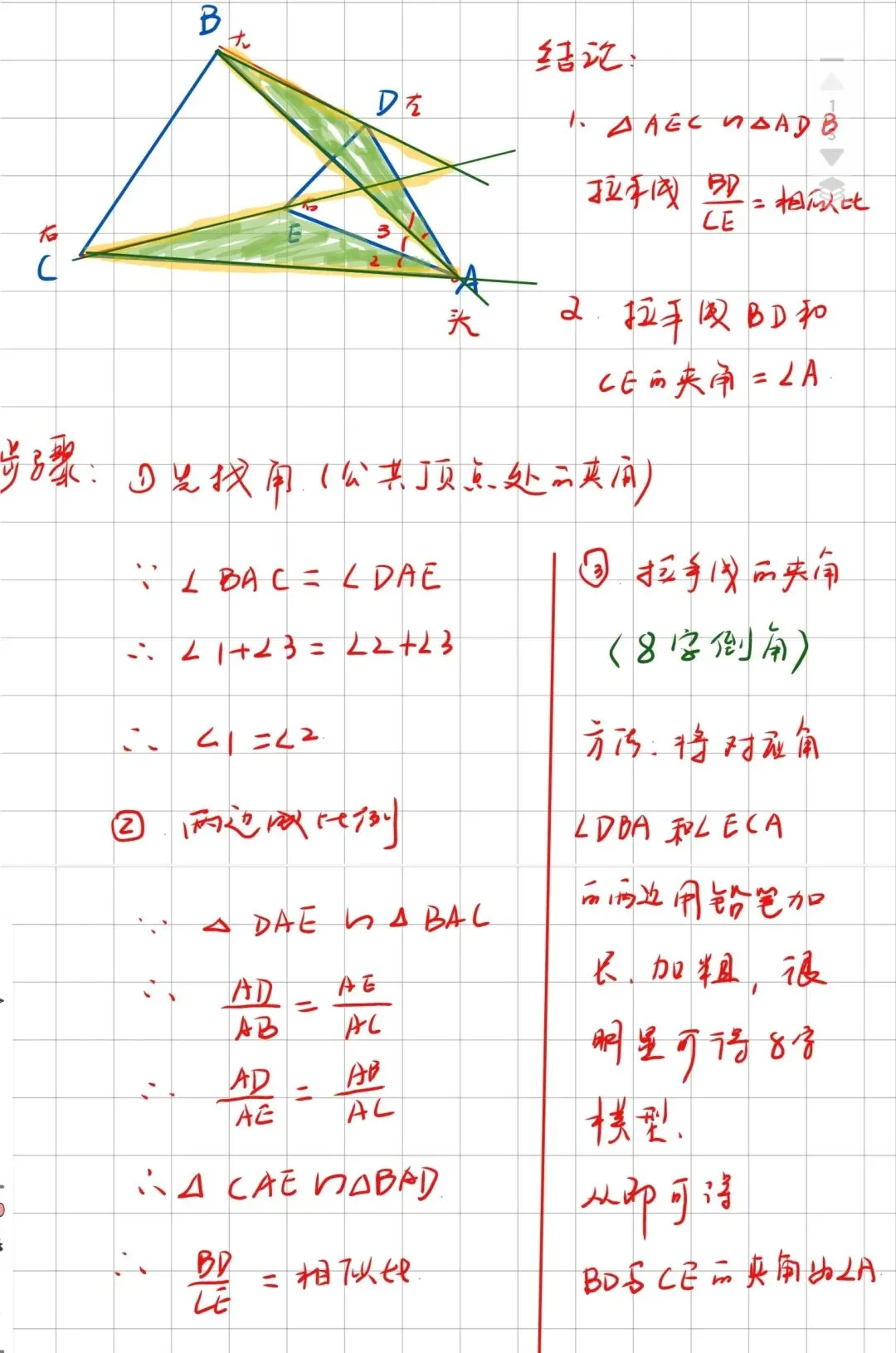 中考必考,初三必备,三角形相似----手拉手模型,一篇就够了-第2张图片-四季读书网