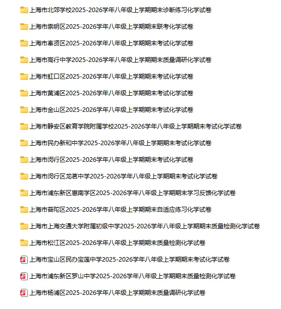 2025-2026学年上海初高中化学试卷汇总(791份)-第3张图片-四季读书网 2025-2026学年上海初高中化学试卷汇总(791份)-第3张图片-四季读书网