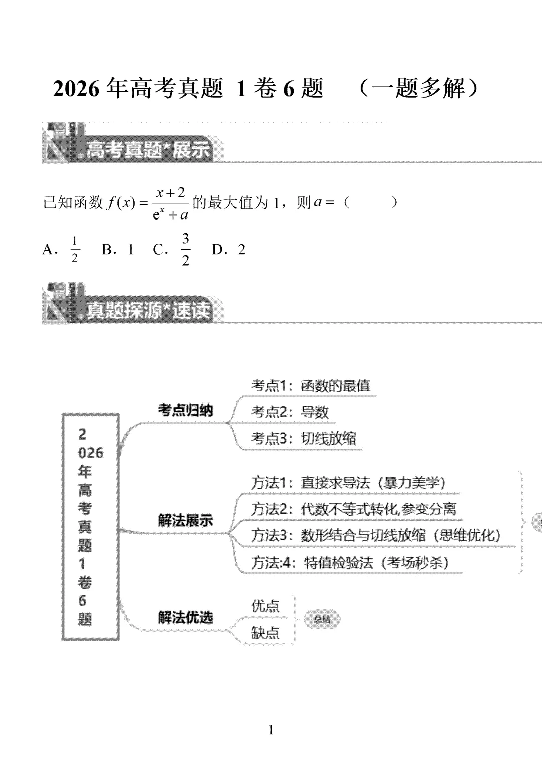 2026年高考真题1卷6题一题多解-第1张图片-四季读书网