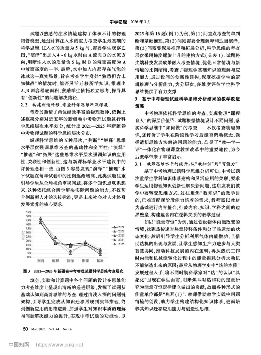 科学思维在中考物理中的呈现与教学策略-第3张图片-四季读书网