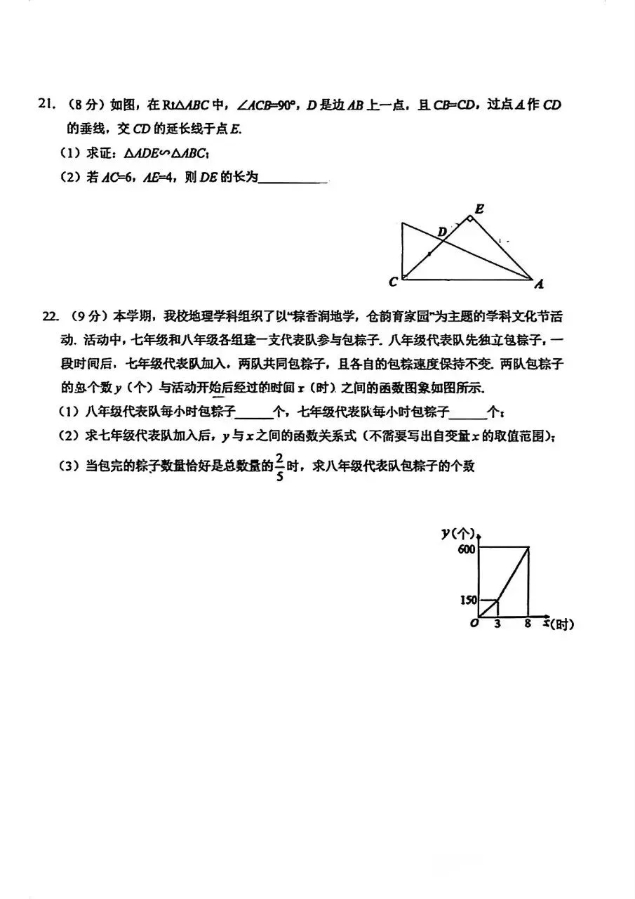 师大附中八下期末试卷2026.7.7(较清晰版)-第7张图片-四季读书网