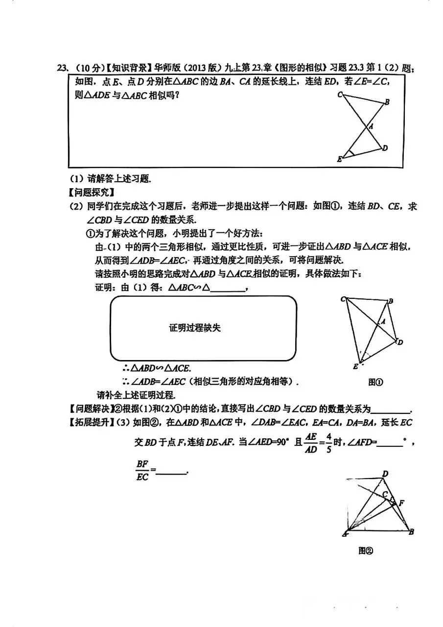 师大附中八下期末试卷2026.7.7(较清晰版)-第8张图片-四季读书网