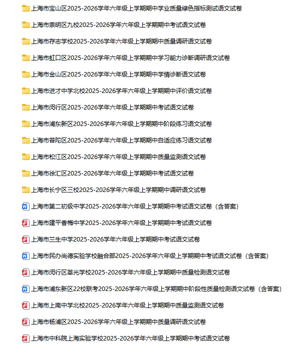 2025-2026学年上海初高中语文试卷汇总(739份)-第2张图片-四季读书网 2025-2026学年上海初高中语文试卷汇总(739份)-第2张图片-四季读书网