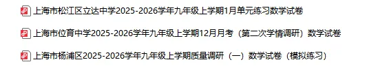 2025-2026学年上海初高中数学试卷汇总(1970份)-第29张图片-四季读书网