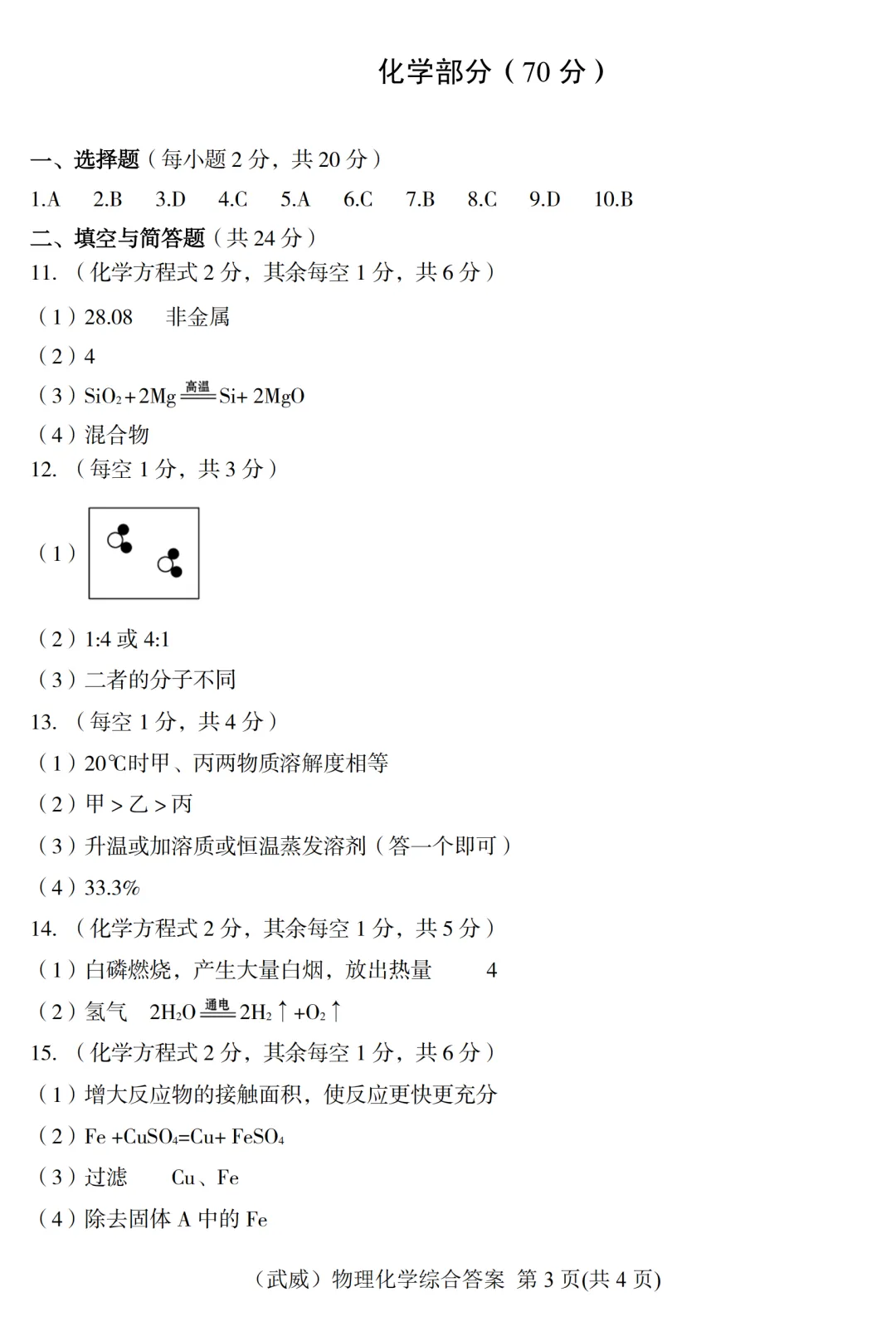 甘肃省武威市2026年中考化学试题(天水、平凉、庆阳、陇南、定西、临夏州、白银、张掖、金昌都适用)-第5张图片-四季读书网