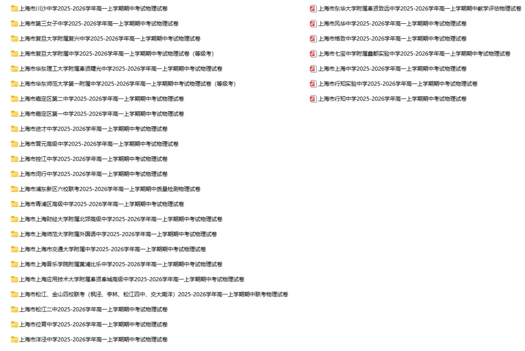 2025-2026学年上海初高中物理试卷汇总(727份)-第18张图片-四季读书网