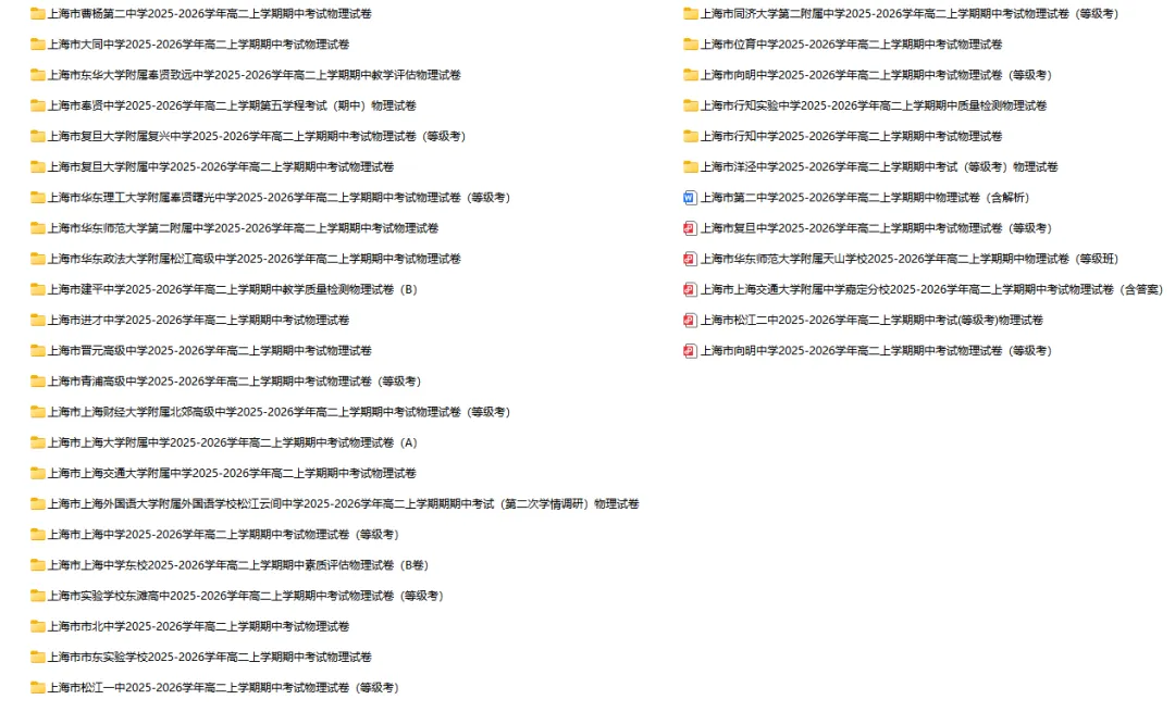 2025-2026学年上海初高中物理试卷汇总(727份)-第25张图片-四季读书网