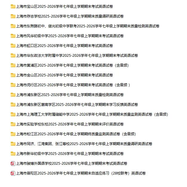 2025-2026学年上海初高中英语试卷汇总(1143份)-第11张图片-四季读书网 2025-2026学年上海初高中英语试卷汇总(1143份)-第11张图片-四季读书网