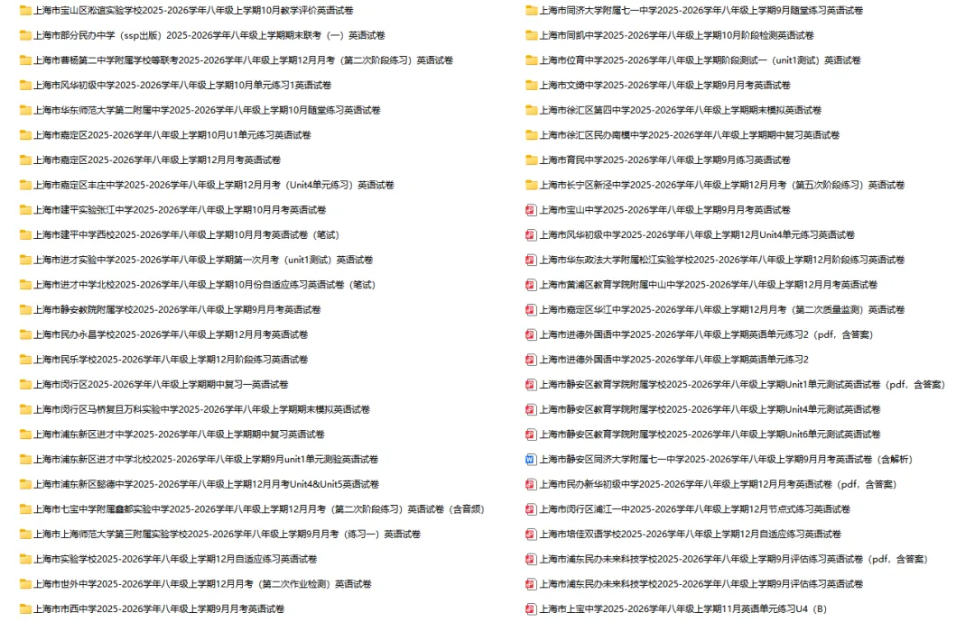 2025-2026学年上海初高中英语试卷汇总(1143份)-第15张图片-四季读书网 2025-2026学年上海初高中英语试卷汇总(1143份)-第15张图片-四季读书网