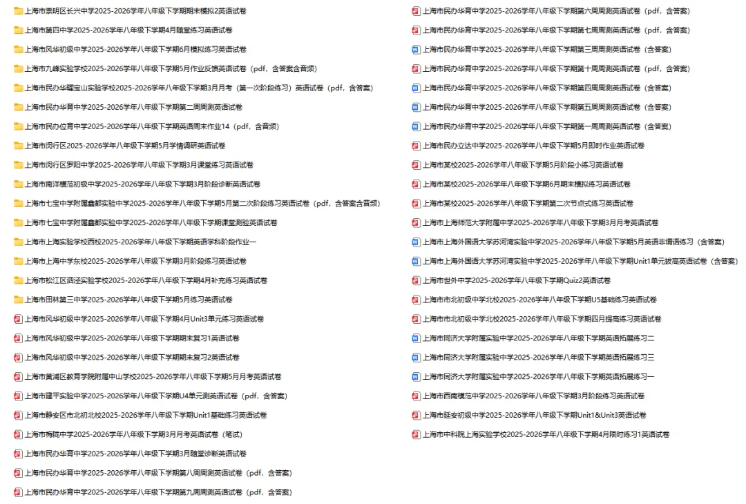 2025-2026学年上海初高中英语试卷汇总(1143份)-第20张图片-四季读书网 2025-2026学年上海初高中英语试卷汇总(1143份)-第20张图片-四季读书网