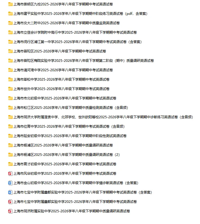 2025-2026学年上海初高中英语试卷汇总(1143份)-第21张图片-四季读书网 2025-2026学年上海初高中英语试卷汇总(1143份)-第21张图片-四季读书网